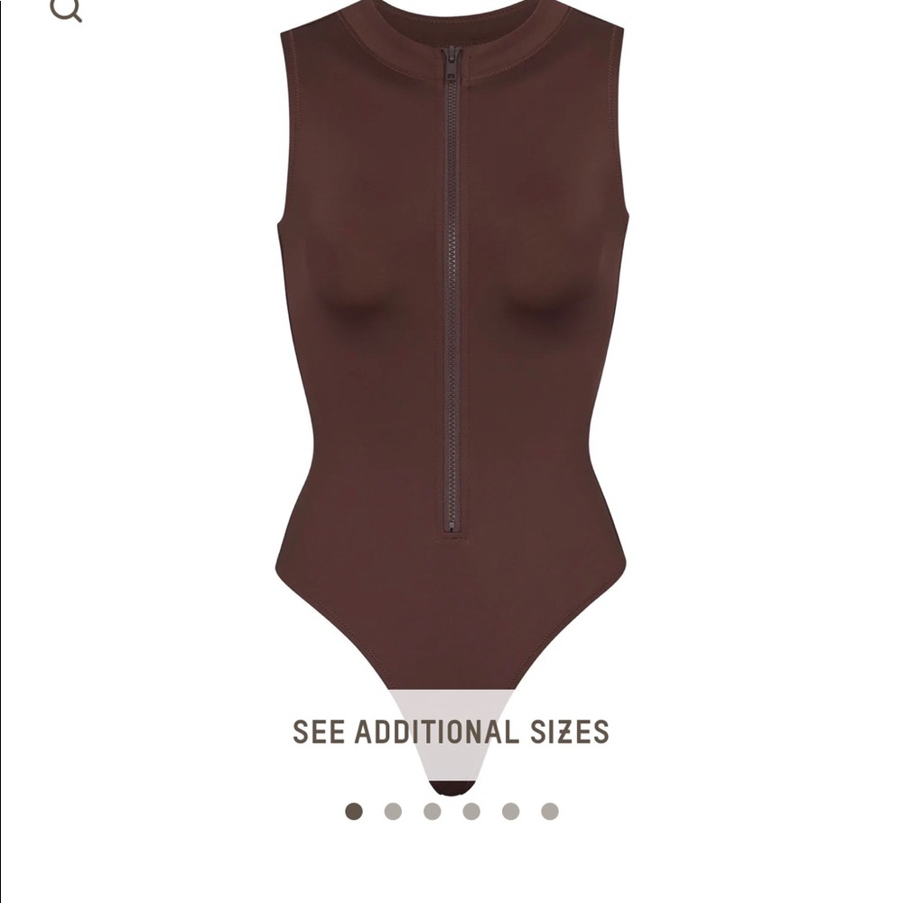 SKIMS Zip Front Sleeveless One piece SWIMSUIT Size S *NEW W/ TAGS